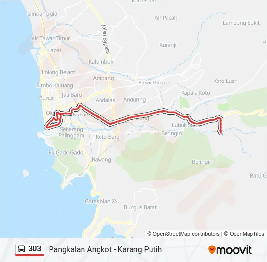 303 Bus Line Map