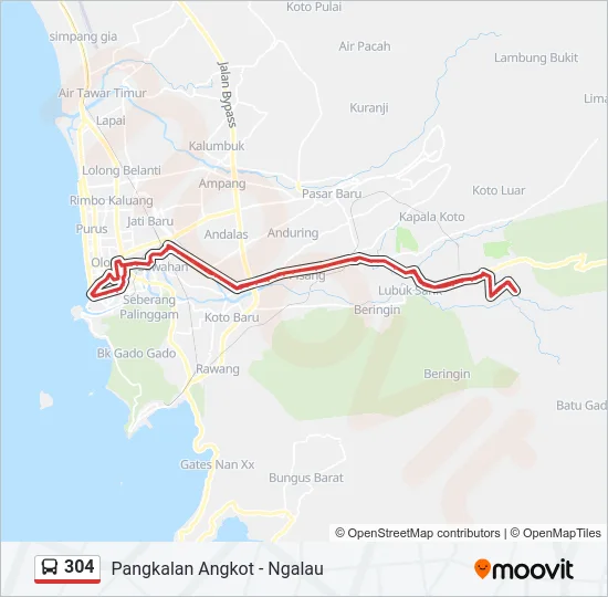304 Bus Line Map