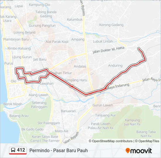 412 Bus Line Map