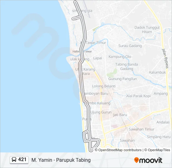 421 Bus Line Map