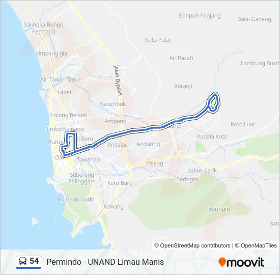 54 Bus Line Map