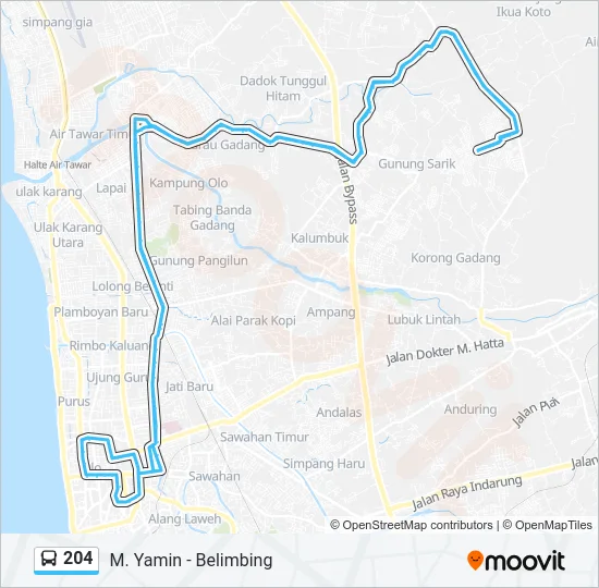 204 Bus Line Map