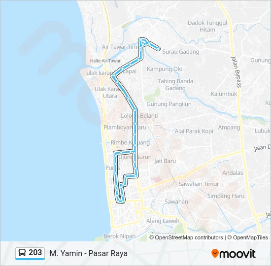 203 Bus Line Map
