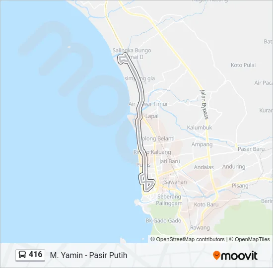 416 Bus Line Map