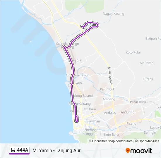444A Bus Line Map