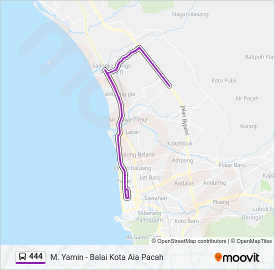 444 Bus Line Map