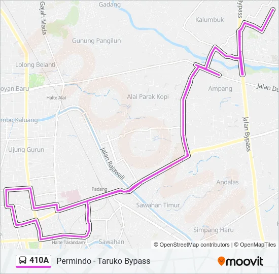 410A Bus Line Map