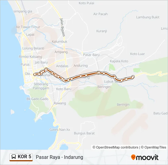 KOR 5 Bus Line Map