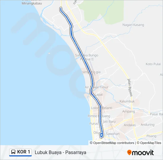 KOR 1 Bus Line Map