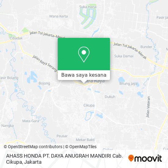 Peta AHASS HONDA PT. DAYA ANUGRAH MANDIRI Cab. Cikupa