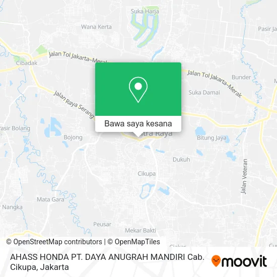 Peta AHASS HONDA PT. DAYA ANUGRAH MANDIRI Cab. Cikupa