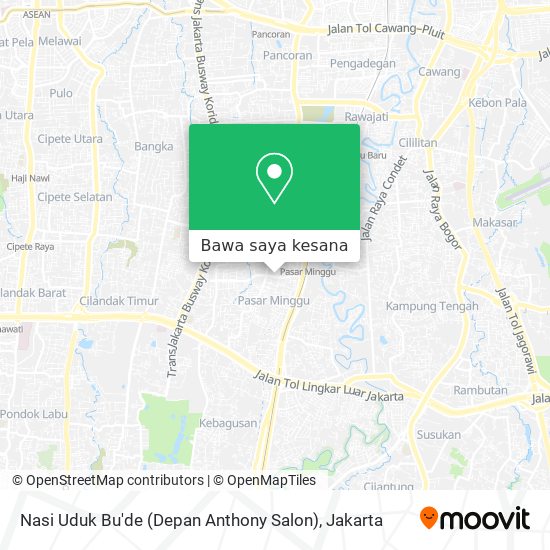 Peta Nasi Uduk Bu'de (Depan Anthony Salon)