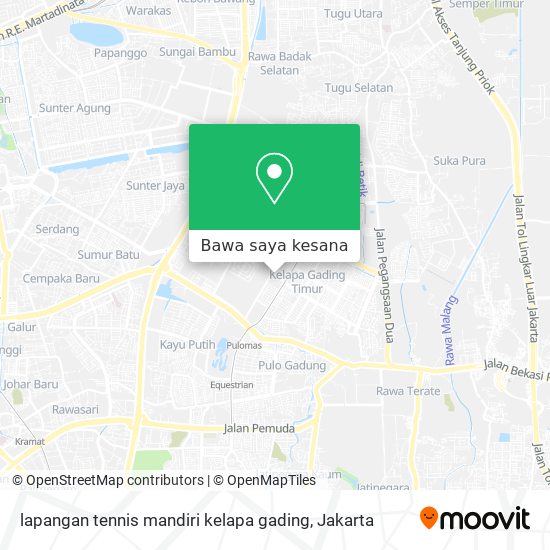 Peta lapangan tennis mandiri kelapa gading