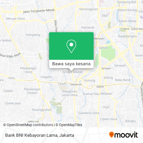 Peta Bank BNI Kebayoran Lama