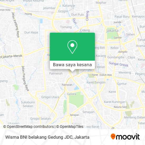 Peta Wisma BNI belakang Gedung JDC