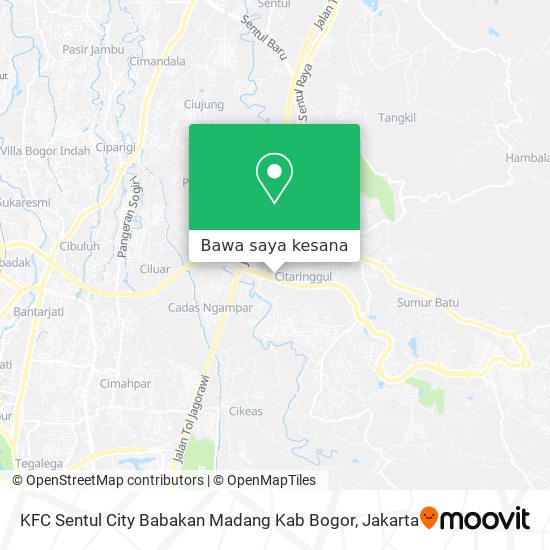 Peta KFC Sentul City Babakan Madang Kab Bogor