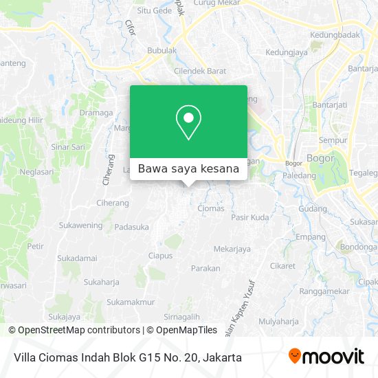 Peta Villa Ciomas Indah Blok G15 No. 20