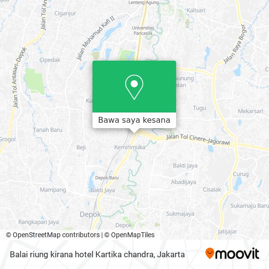 Peta Balai riung kirana hotel Kartika chandra