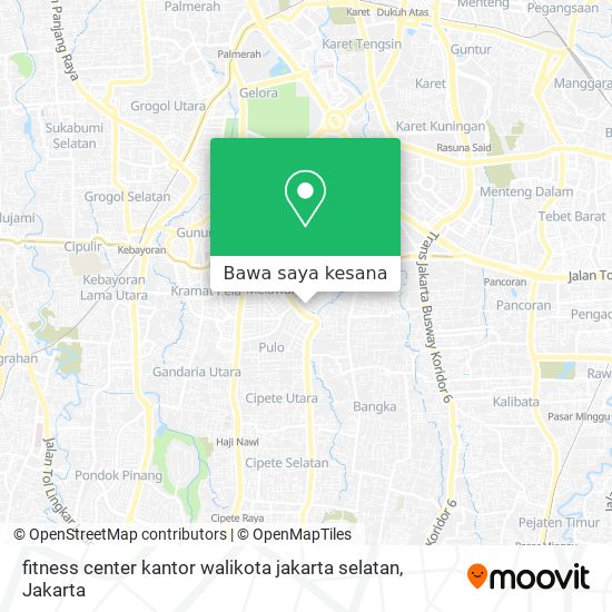 Peta fitness center kantor walikota jakarta selatan