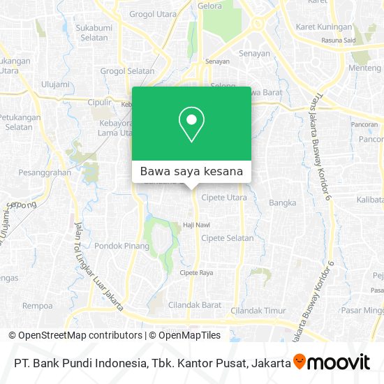 Peta PT. Bank Pundi Indonesia, Tbk. Kantor Pusat