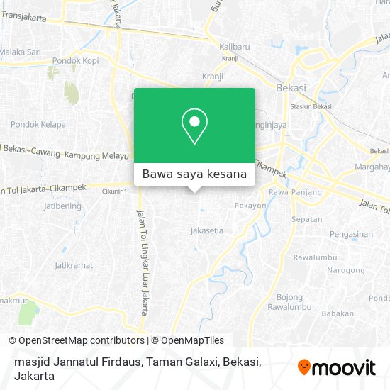 Peta masjid Jannatul Firdaus, Taman Galaxi, Bekasi
