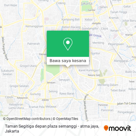 Peta Taman Segitiga depan plaza semanggi - atma jaya