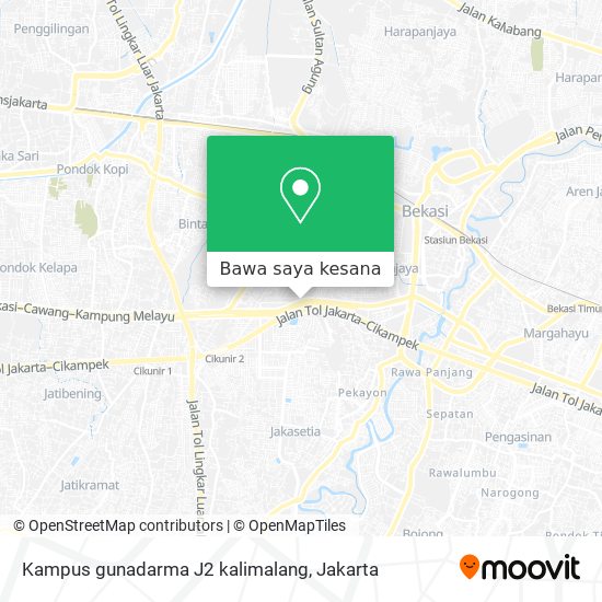 Peta Kampus gunadarma J2 kalimalang