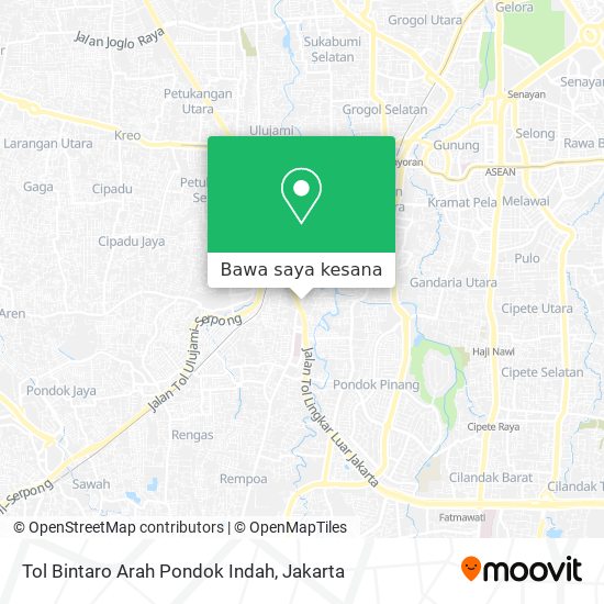 Peta Tol Bintaro Arah Pondok Indah