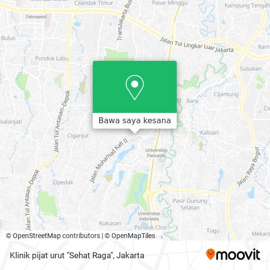Peta Klinik pijat urut  "Sehat Raga"