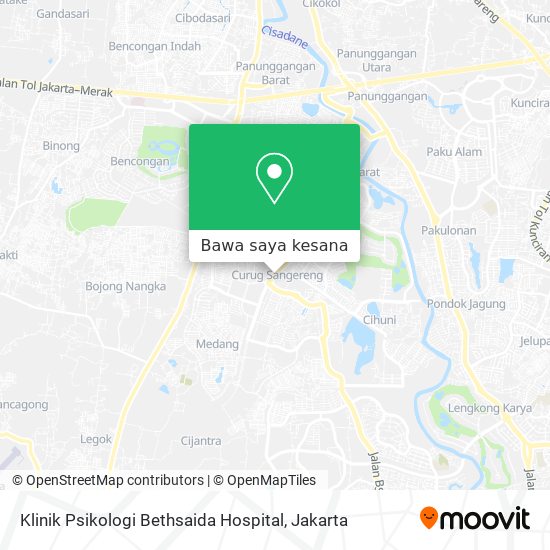 Peta Klinik Psikologi Bethsaida Hospital