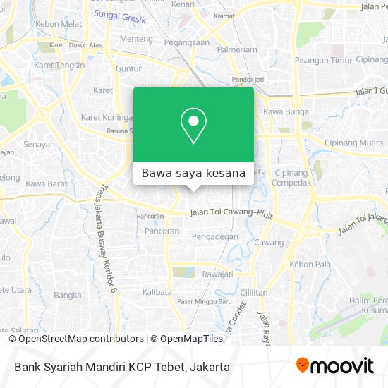 Peta Bank Syariah Mandiri KCP Tebet