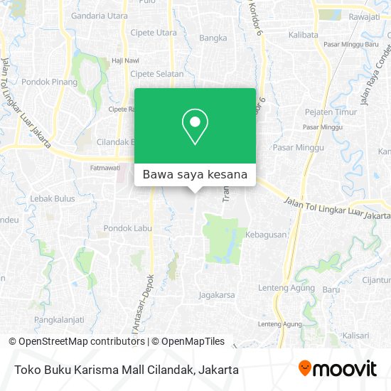 Peta Toko Buku Karisma Mall Cilandak