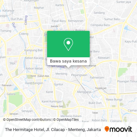 Peta The Hermitage Hotel, Jl. Cilacap - Menteng