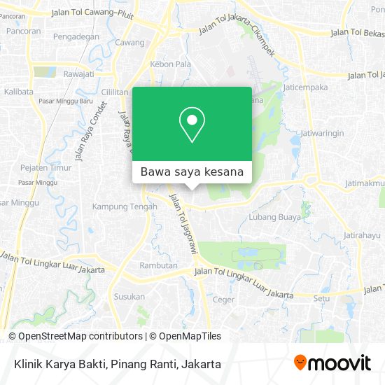 Peta Klinik Karya Bakti, Pinang Ranti