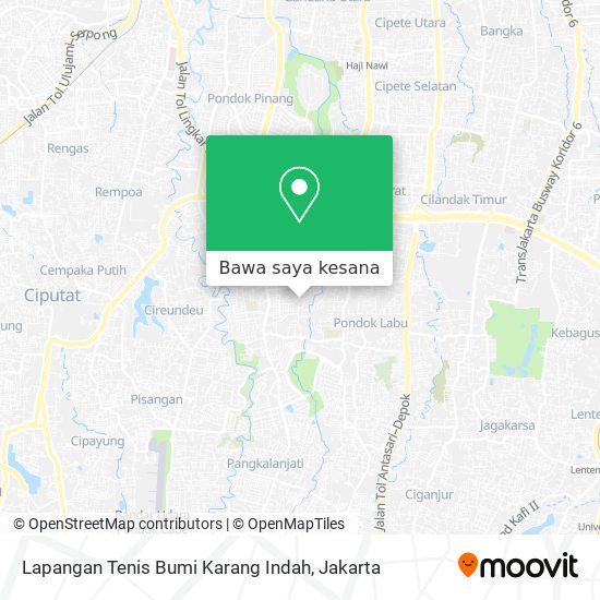 Peta Lapangan Tenis Bumi Karang Indah