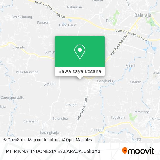 Peta PT. RINNAI INDONESIA BALARAJA