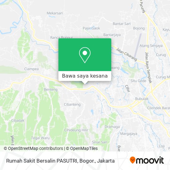 Peta Rumah Sakit Bersalin PASUTRI, Bogor.