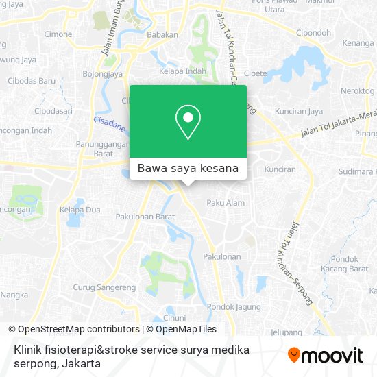 Peta Klinik fisioterapi&stroke service surya medika serpong