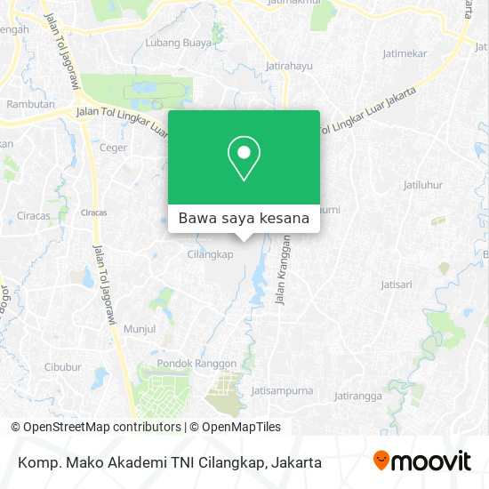 Peta Komp. Mako Akademi TNI Cilangkap