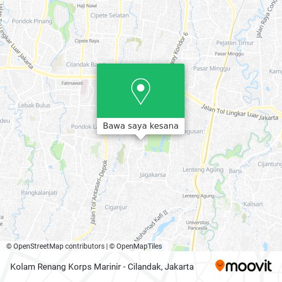 Peta Kolam Renang Korps Marinir - Cilandak