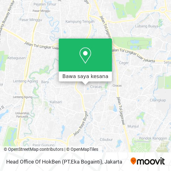 Peta Head Office Of HokBen (PT.Eka Bogainti)