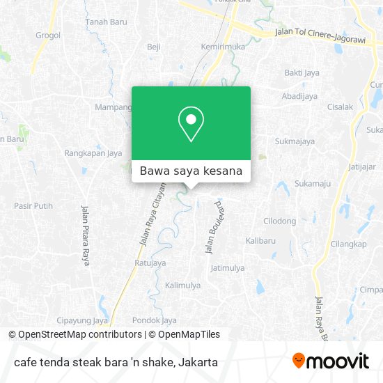 Peta cafe tenda steak bara 'n shake
