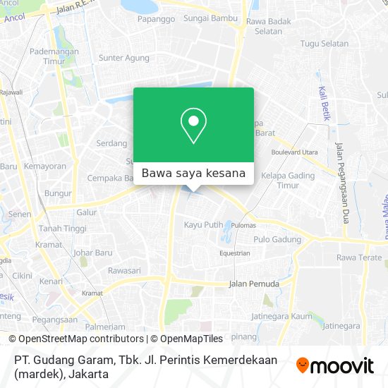Peta PT. Gudang Garam, Tbk. Jl. Perintis Kemerdekaan (mardek)