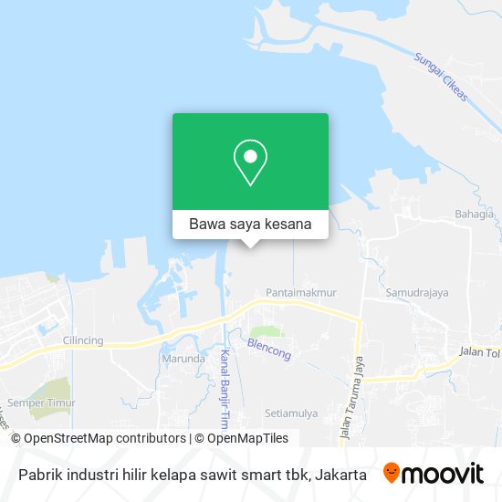 Peta Pabrik industri hilir kelapa sawit smart tbk