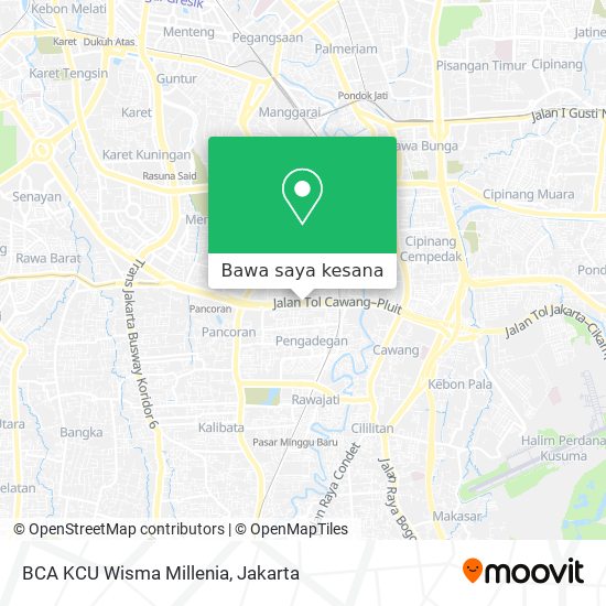 Peta BCA KCU Wisma Millenia