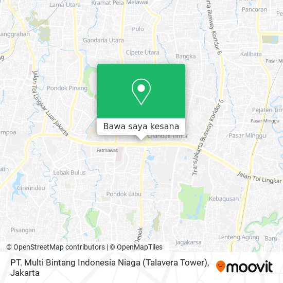 Peta PT. Multi Bintang Indonesia Niaga (Talavera Tower)