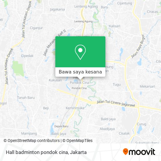 Peta Hall badminton pondok cina