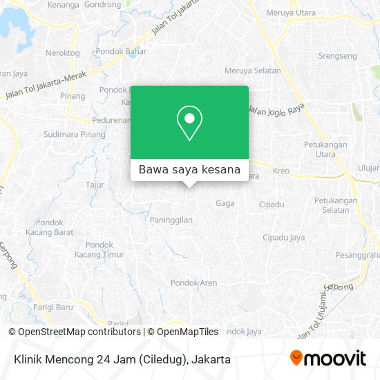 Peta Klinik Mencong 24 Jam (Ciledug)