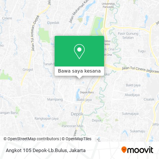 Peta Angkot 105 Depok-Lb.Bulus