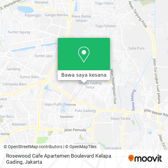 Peta Rosewood Cafe Apartemen Boulevard Kelapa Gading